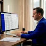Procurement manager reviewing obsolete parts in office
