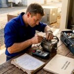 Technician organizing tools for servo motor test