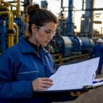 Engineer reviewing automation system diagrams